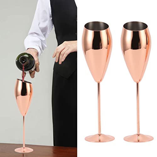 Copper Champagne Flutes, Champagne Flutes Set Of 2, Unique Champagne Glasses,Unbreakable Glasses, Great Wedding Glasses For Bride And Groom Or Bachelorette Parties, Toasting Glass #TOP3