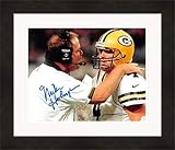 Mike Holmgren autographed 8x10 Photo ( Bay Packers Super Bowl Head Coach with Brett Favre) #4 Matted & Framed - Autographed NFL Photos