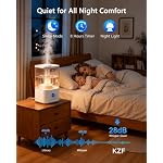 KZF Humidifiers for Bedroom, 4L Cool Mist Humidifier for Large Room, 40H Runtime, Top Fill, Sleep Mode, Oil Diffuser, 28dB Quiet, LED Display, Humidity Control, Air Humidifier for Baby Plants - Image 6