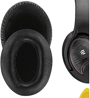 Geekria QuickFit Protein Leather Replacement Ear Pads for Sennheiser GAME ONE, GAME ZERO, PC360, PC363D, PC373D Headphones Ear Cushions, Headset Earpads, Ear Cups Repair Parts (Black)