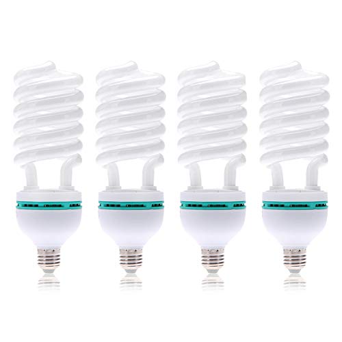 LimoStudio [ 4 Pack ] Digital Full Spectrum Light Bulb 85W Photo CFL 6500K, Daylight Balanced, Pure White, LMS120