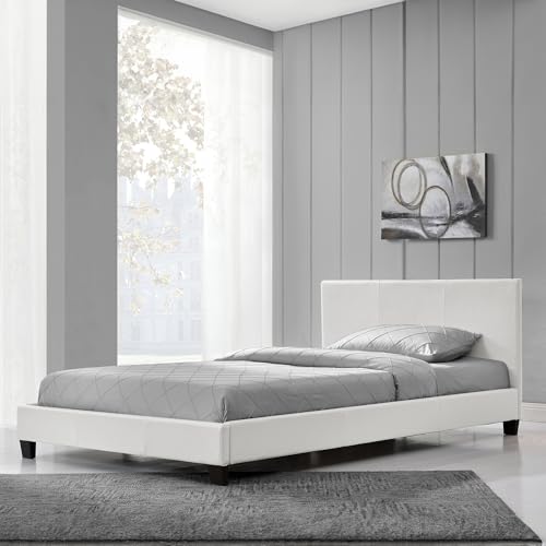 Corium Letto Francese 140x200 cm Similpelle Bianco