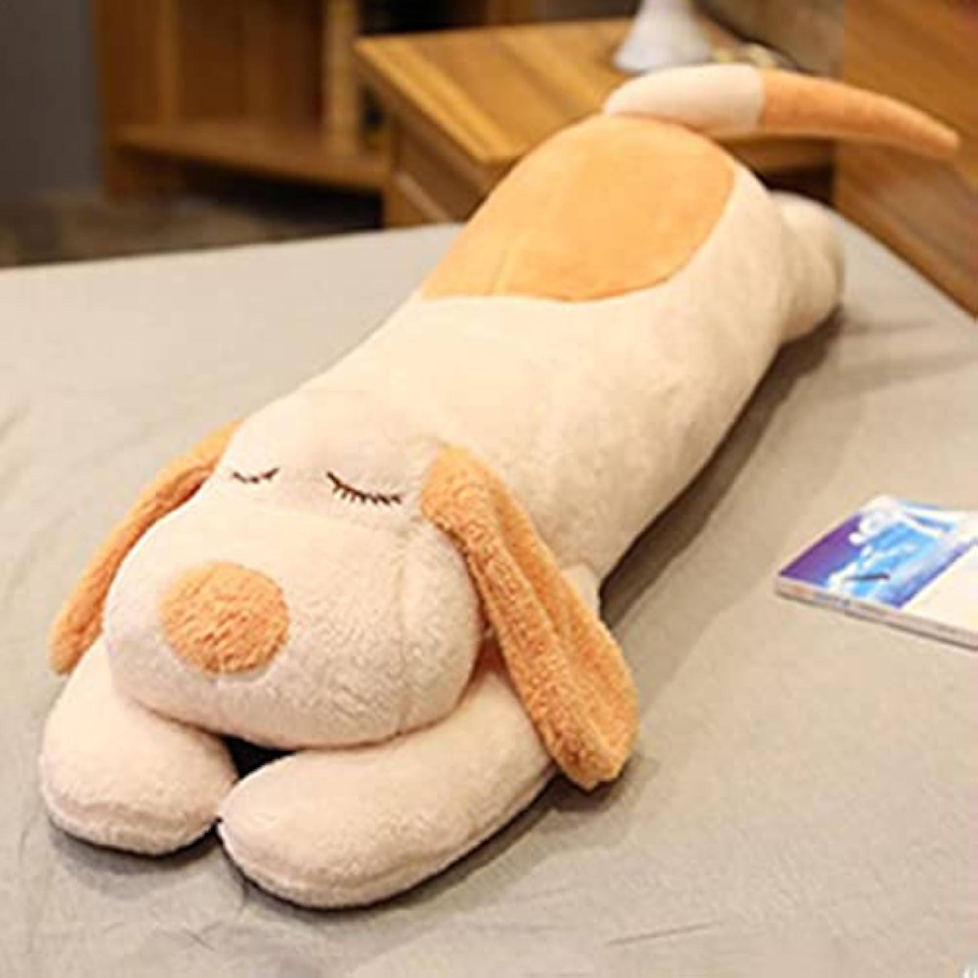 Soft Strip Dog Long Plush Pillow for Comfortable Sleeping