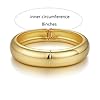 YREQUE 14K Gold Chunky Bangle Bracelet for Women Gold Plated Round Wrist Hinged Cuff Open Wide Bracelet Women Jewelry Gift #3