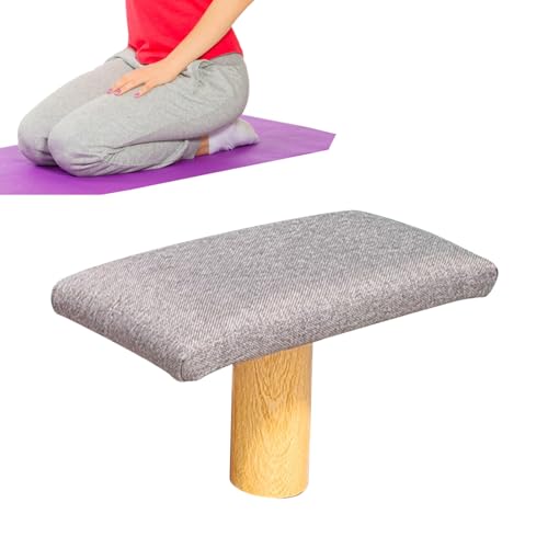 Silla de rodillas para yoga - Taburete de meditación 31x16x16 cm, asiento ergonómico de madera, diseño portátil con estructura plegable, acabado liso | Cómodo soporte para el dormitorio de c