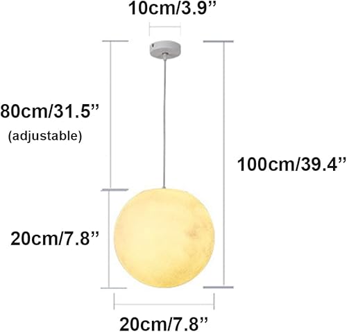 Miniatura 8 de Lámpara colgante de techo de luna, planeta creativo, luna, nórdico, lámpara colgante moderna, impermeable, de resina para exteriores, porche,