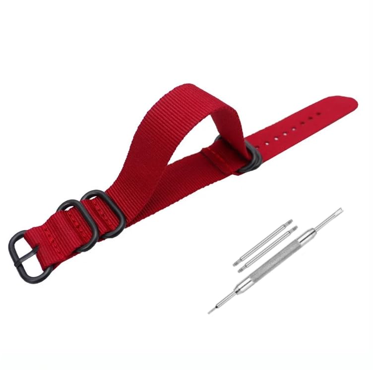 Image of Lineon 20mm & 22mm Black Buckle Nylon Vintage Style NATO Watch Strap ONE WAY NATO Nylon STRAP Imported Quality With Pins and Pin Remover Tool (Include)