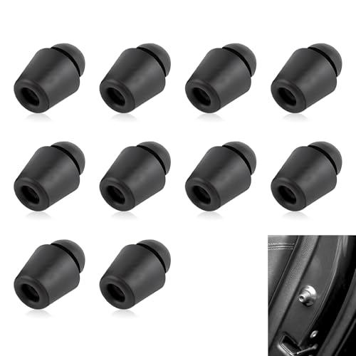 Jewkot 10 PCS Automotive 0.54" x 0.73" Hood Trunk Shock Absorbing Rubber Mound, Integrated Rubber Bumper Guard, Multi-Function OEM #8219128010 Replacement Repair Part, for Most Cars (Black)