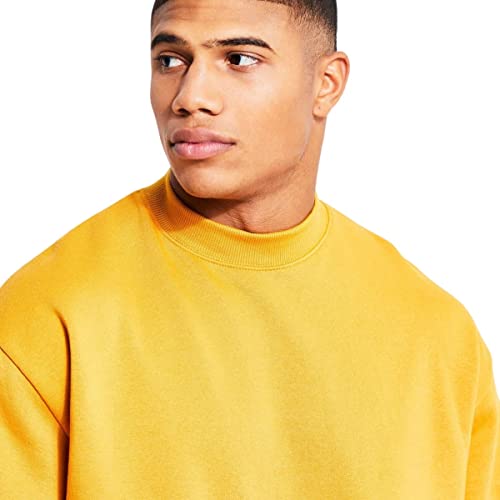 Casaco de Moletom Gola Alta Oversized Masculino Amarelo