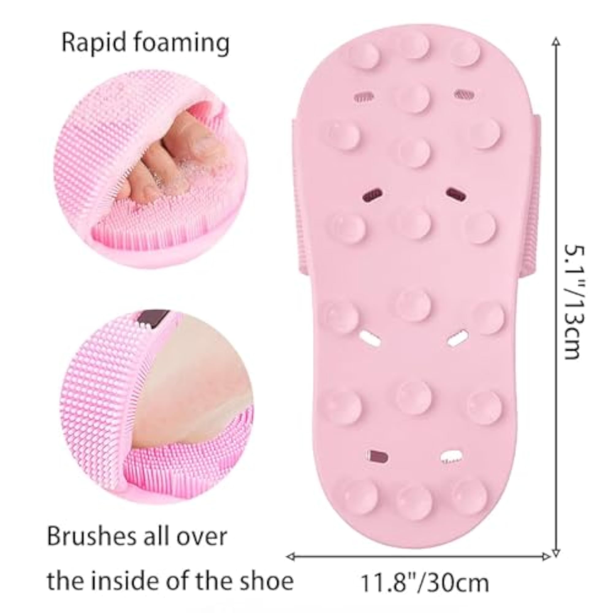 1 Pc Shower Foot Scrubber with Soft Silicone Bristles