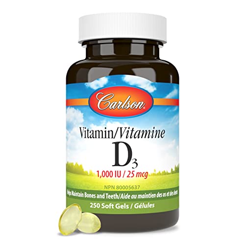 Carlson Vitamin D3, 1000 Iu, 250 Softgels #TOP2