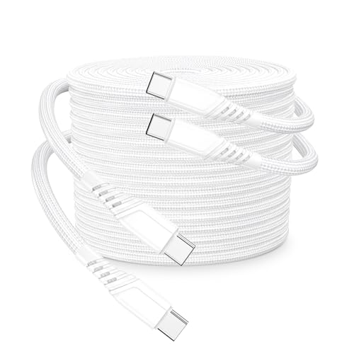 Durcord 100W USB C to USB C Cable, 2Pack 10ft Fast USB Type C to Type C Fast Charger Charging Cable, USB C Cord Cable Nylon Braided Compatible with iPhone 15 Pro/Plus/Max/Android/Phone/Pad
