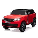Hetoy 24V 2-Seater Licensed Land Rover Ride On Car Toy w/Parent Remote Control, 3 Speeds, Wireless Music, MP3 Player, Electric Car for Kids,Red