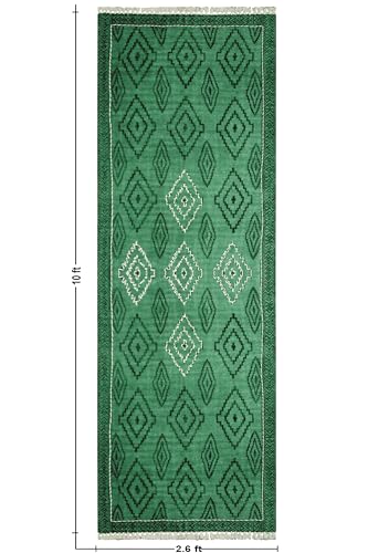 Tapis vert 152x243 cm pour salon à fort passage et extérieur