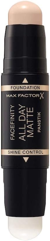 Max Factor Facefinity All Day Matte Panstik Foundation Stick, 10 Fair Porcelain, 11 g