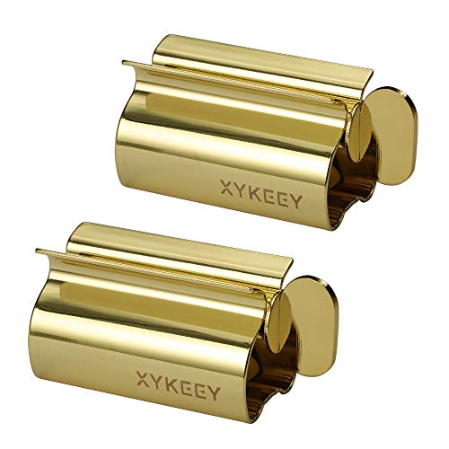 XYKEEY Toothpaste Tube Squeezer - Set of 2 Toothpaste Squeezer Rollers, Metal Toothpaste Tube...