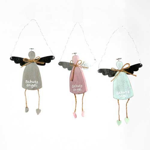 Deko Hänger - Schutzengel - rosa - aus Holz 17cm - Engel Geschenk Cover