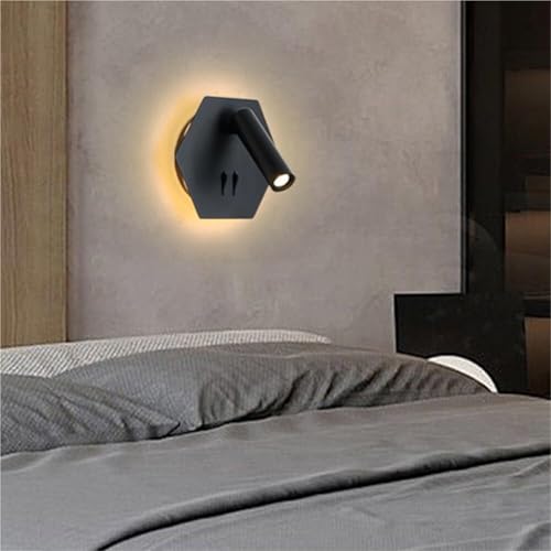 Aplique de pared de cabecera de 8 W con focos ajustables y cómodo interruptor integrado 5