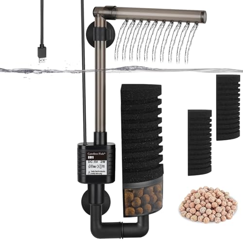 Carefree Fish Aquarium Usb Filter Sponge Fish Tank Quiet Bubble Filter With 2...