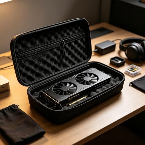 Estuche portátil para tarjeta gráfica, maletín rígido protector de viaje para GPU, organizador universal para componentes de PC compatible con RTX 4090 4080 3090 miniatura 5