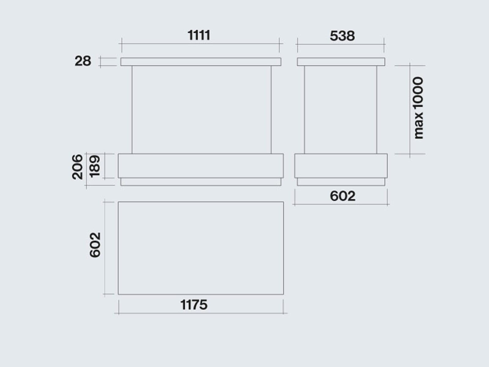 Falmec Levante Inselhaube 120 cm Glas/Weiß