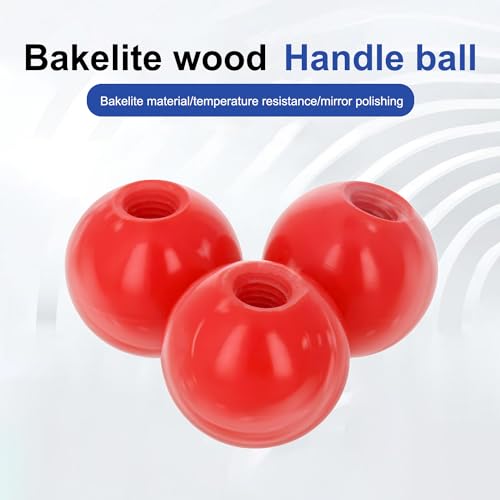 Image of Othmro 3pcs Thermoset Ball Knob M12 Female Thread Machine Handle 1-5 /8 inch Diameter Smooth Rim