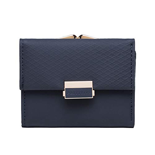 Womens Wallets Small Wallets for Women Slim Mini Wallet Soft PU Leather Wallet Cute Large Capacity (Navy)