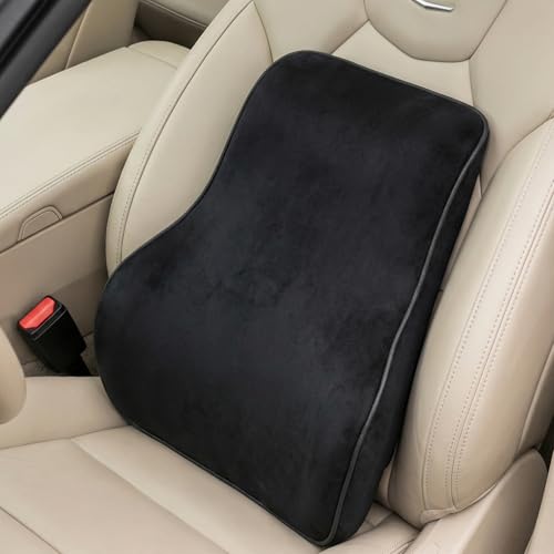 Image of KINGSWAY Car Accessories Orthopedic Lumbar Support Seat Cushion, Universal Use Car Pillow, Memory Foam Pillow in Black, Super Soft and Super Comfort Design Sciatica Back Support, Pack of 1