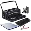 Binditek Spiral Binding Machine, Manual Punch & Electric Coil Inserter, 46 Disengageable Dies, Adjustable Side Margin, with 100 Pack 8Mil PVC Covers, 100 Pack 5/16'' Coils and Plier