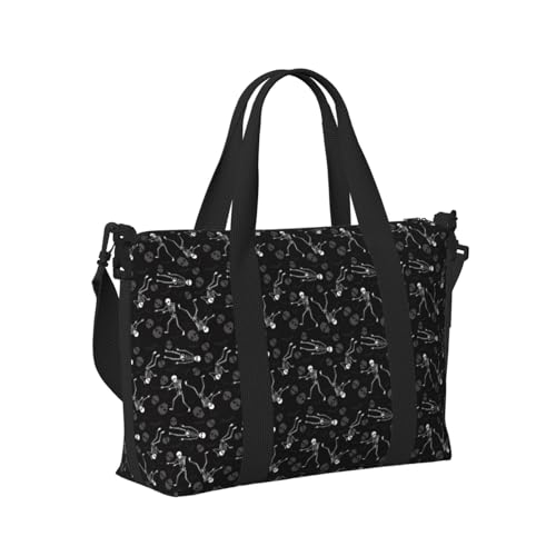 Laptop Tote Bag for Women Work - cute skull Gym Bag for Women Men, Personal Item Crossbody Travel Bags Carry On, Overnight Weekender Bags for Women Travel