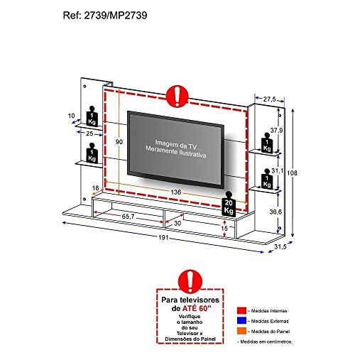 Painel Nairóbi Plus para Tv Até 60