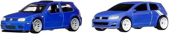 1:64 Hot Wheels Premium Car Culture 2'li Paket 2004 VOLKSWAGEN GOLF R32 - VOLKSWAGEN GOLF MK7 HBL96 - JHW49