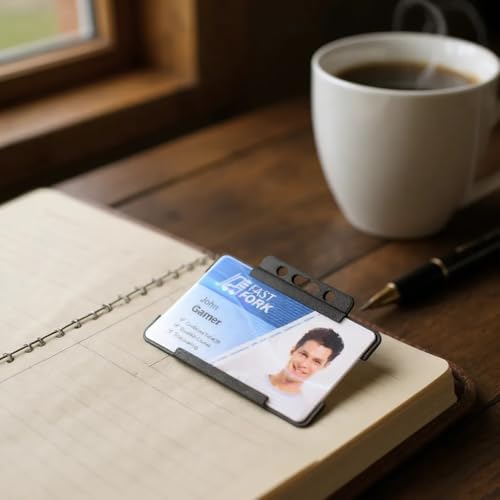 Customcard Ltd Double-Sided ID Card Holder - Secure, Black Plastic for 2 Credit-Sized Cards (85mm x 54mm) - Durable, Lightweight for Work, School, Events- ID Card Holder for Lanyard (Black,Pack of 10) - Image 5