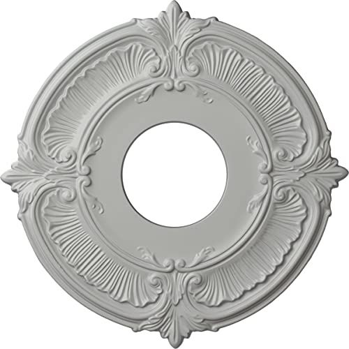 Ekena Millwork CM12ATFRF Attica Ceiling Medallion (Fits Canopies up to 3 1/2"), Hand-Painted Frost
