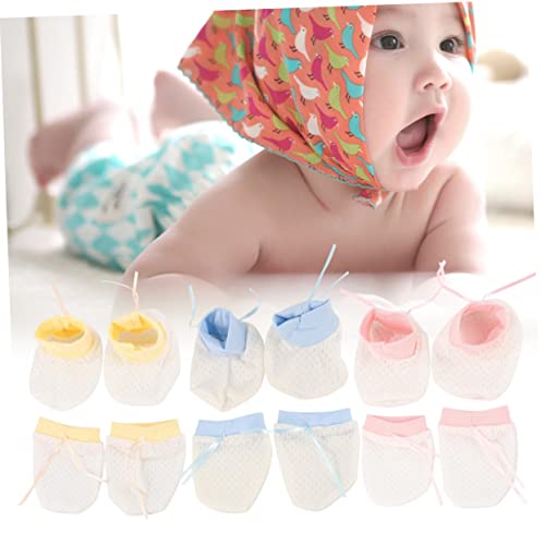 3 Sets Baby Mittens Breathable Ice Silk Mesh Anti-Scratch Gloves for Newborns Soft Infant Hand Protectors for Baby Boys and Girls4