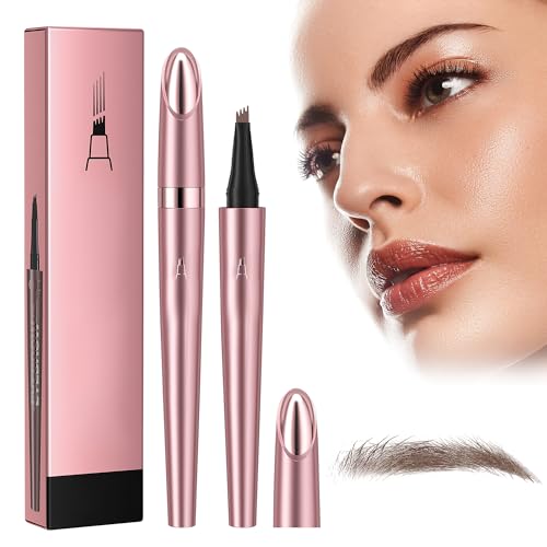 Generic 2024 New Magic Eyebrow Pencil, 3D Waterproof Microblading Eyebrow Pencil Contouring Pen, Long-Lasting Natural Fine Stroke Eyebrow Pencil with 4 Micro-Fork Tip for women Makeup (2, Dark Brown)