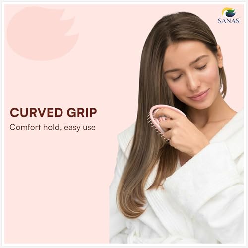 Image of Sanas Shampoo Brush For Scalp (2Pcs) Head Massager For Scalp Massage Silicone Hair Scrubber For Scalp Massager Brush Deep Cleansing Hair Massager For Hair Growth (2Pcs)(Unisex Color Combo Blue & Pink)