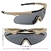 xaegistac Tactical Eyewear 3 Interchangeable Lenses Outdoor Unisex Shooting Glasses (Khaki Frame)