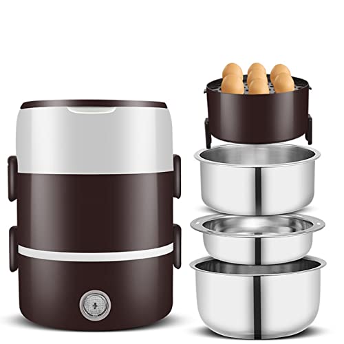 Haoo Lancheira elétrica portátil de isolamento térmico e vaporização 3 camadas aquecedor de alimento