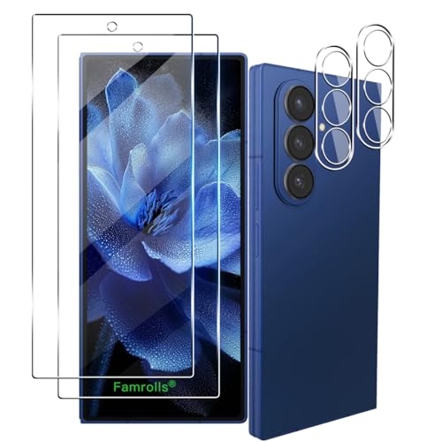 【2+2枚セット】 対応 Galaxy Z Fold 7 SC-56F / SCG34 ガラスフィルム (2枚) + カメラフィルム (2枚) 【日本製素材旭硝子製】 用 ギャラクシー Z Fold 7 フィルム 強化ガラス 液晶 保護フィルム 硬度9H