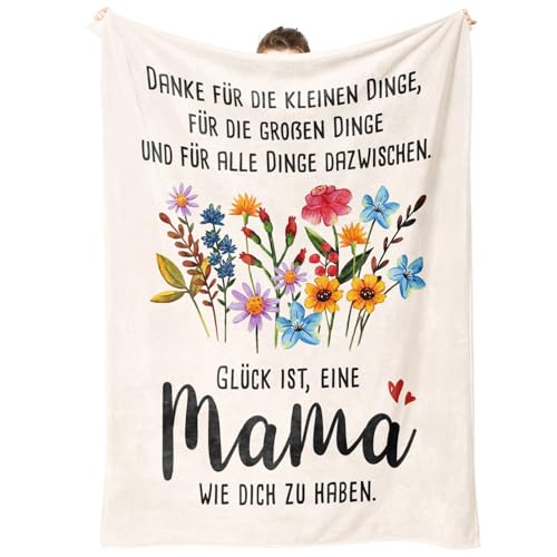 Encoink Dankeschön Geschenke für Mama, Danke Geburtstagsgeschenk für Mama – Danke für Alles Kuscheldecke von Tochter & Sohn, Mutter Geschenk Muttertag, Weihnachten oder Geburtstag, 157×132 cm