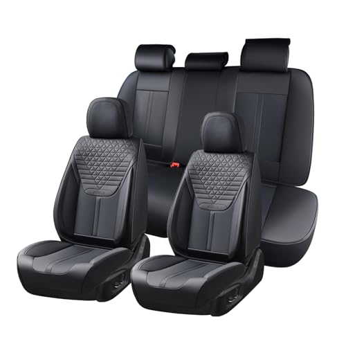 FLORICH Car Seat Covers for Full Set, Universal Seat Cushion 5 Seats, Car Seat Protector Waterproof, Premium Leather Automotive Seat Covers for Most Cars, Sedans, SUVs, and Trucks-Black by FLORICH - Used condition - US$48.35