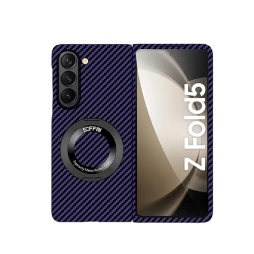 Coque antichoc Galaxy Z Fold 4 contre les chutes, étui mince violet avec anneau magnétique intégré