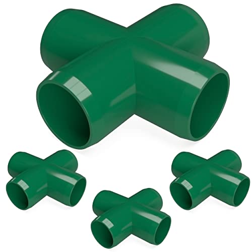 Formufit F114Crx-Gr-4 Cross Pvc Fitting, Furniture Grade, 1-1/4" Size, Green (Pack Of 4) #TOP20