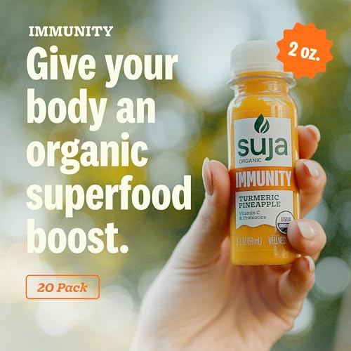 Suja Organic Immunity Defense Shot (10 Pack) with Turmeric and Ginger | Immunity Boost & Support | Functional Shots | Cold-Pressed Juice with Live Probiotics | Plant-Based & Gluten-Free (10 Pack)