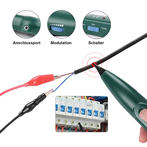 REKALRO Cable Tracker mit Akku, Kabelbruch Suchgerät Mähroboter, MS6812 Kabeltester zum Durchgang des Testschaltkreises, Leitungssuchgerät zum Auffinden von Netzwerkkabeln, Telefonleitungen und Kabeln
