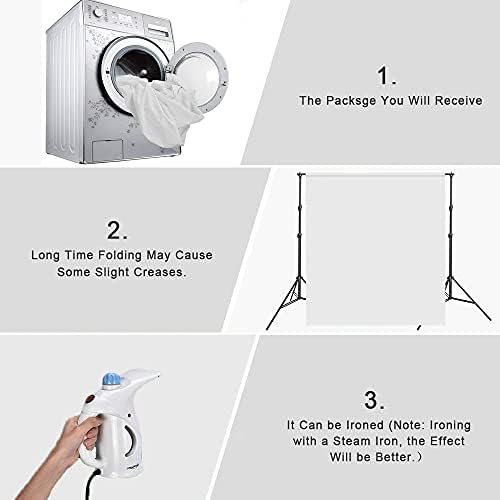 5x7ft Backdrop white Background - 1.5x2.2m Collapsible Backdrops for Photography 100% Polyster Muslin Backdrop for Photo Studio White Screen Background for Vedio White Photoshoot Backdrop for Youtube