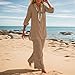Womens Lounge Cotton Linen Two Piece Outfits Spring Summer Oversized Long Sleeve Tops and Wide Leg Pants Suits Sets