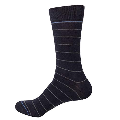 Hhx Yonlee Gift Boxed Men's Dress Socks Blue Striped Design Business Sock Size 10-13 #TOP3