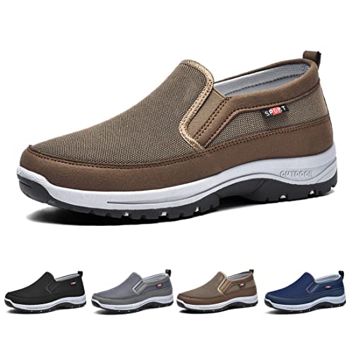 Breathable Orthopedic Travel Plimsolls, Non-Slip Air Sneakers, Men's Arch Support Slip-on Canvas Loafers